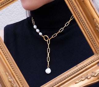 淡水真珠 マンテル ネックレス サージカルステンレス 真珠ネックレス 真珠 ネックレス パールネックレス パール ネックレス